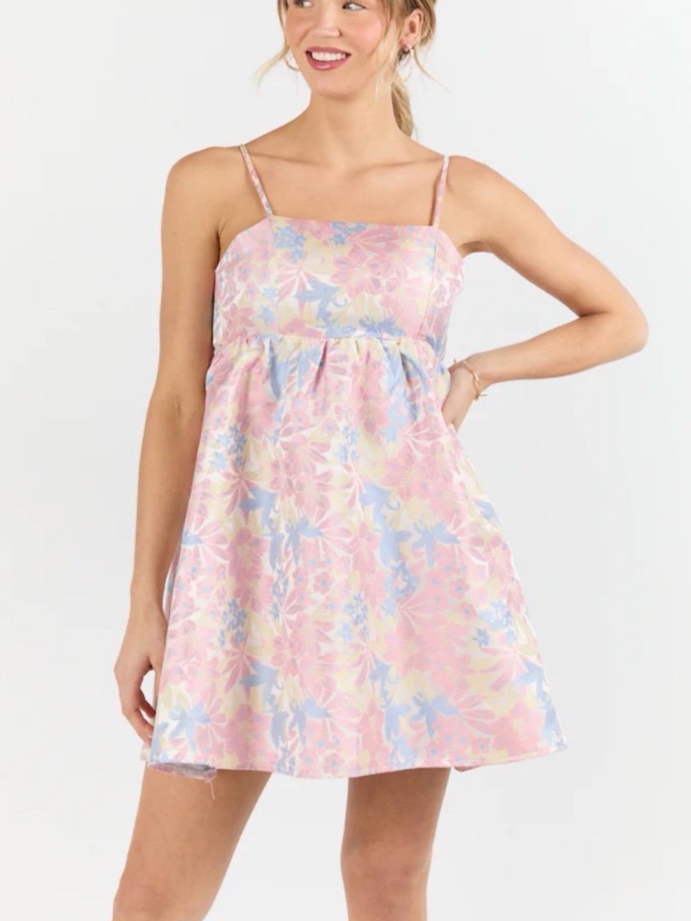 Pink Lily APRIL SHOWERS MULTI JACQUARD PRINTED MINI
DRESS